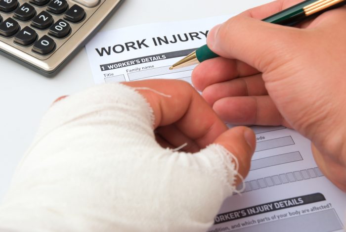 filling up a work injury claim form